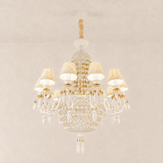 
Ivorelle Ivory Ceramic Beaded Chandelier – Custom Project