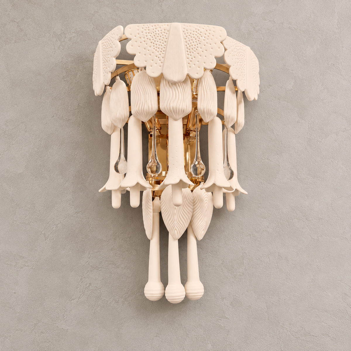 
Muguetelle Ivory Ceramic Lily of the Valley Wall Sconce