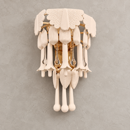 Muguetelle Ivory Ceramic Lily of the Valley Wall Sconce