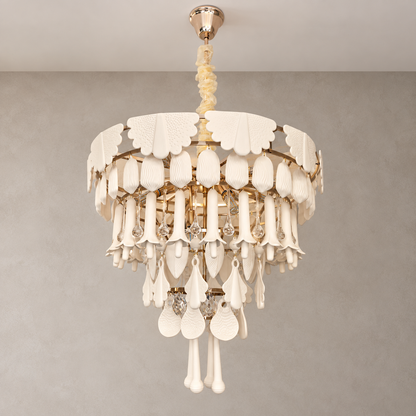 Muguetelle Ivory Ceramic Lily of the Valley Chandelier