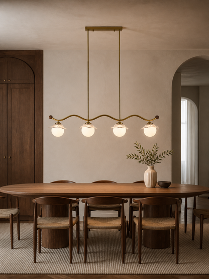 Mirelune Opal Globe Linear Chandelier