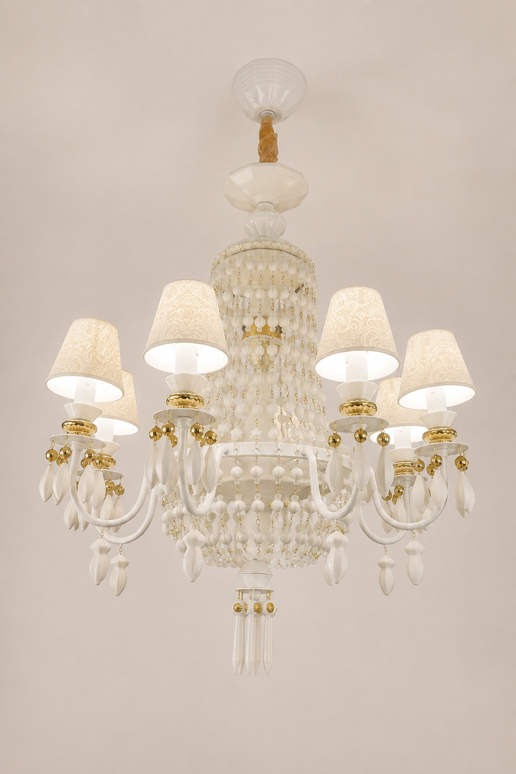Ivorelle 8-light chandelier – complete single-tier product view