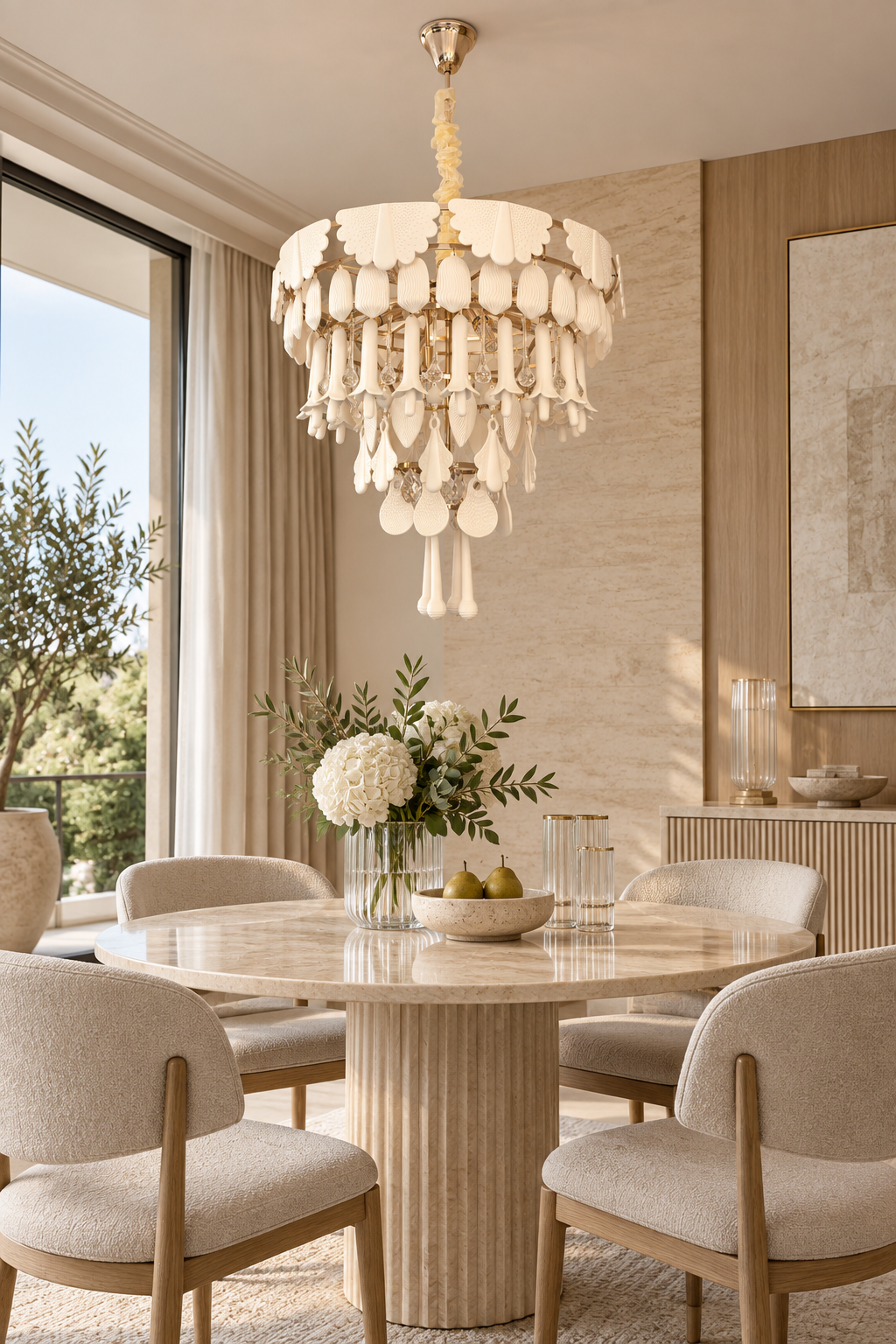 
Muguetelle Ivory Ceramic Lily of the Valley Chandelier
