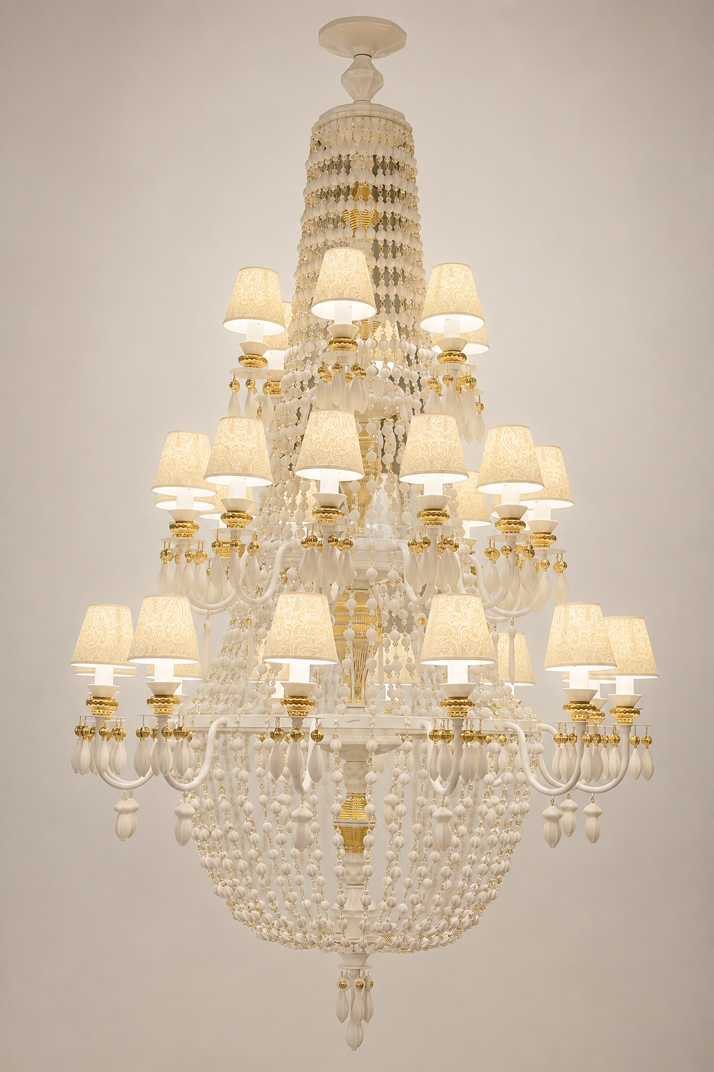 
Ivorelle 30-light chandelier – complete three-tier product view