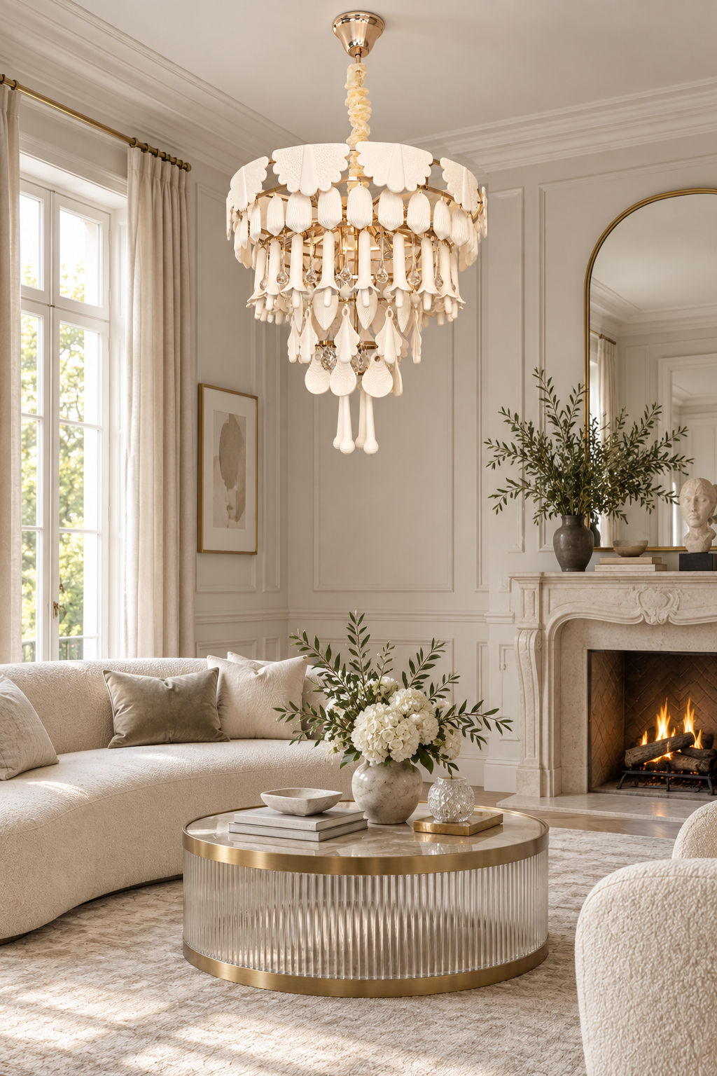 
Muguetelle Ivory Ceramic Lily of the Valley Chandelier