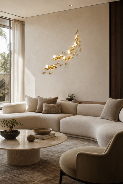 Anodine Brass Leaf LED Wall Art Sconce