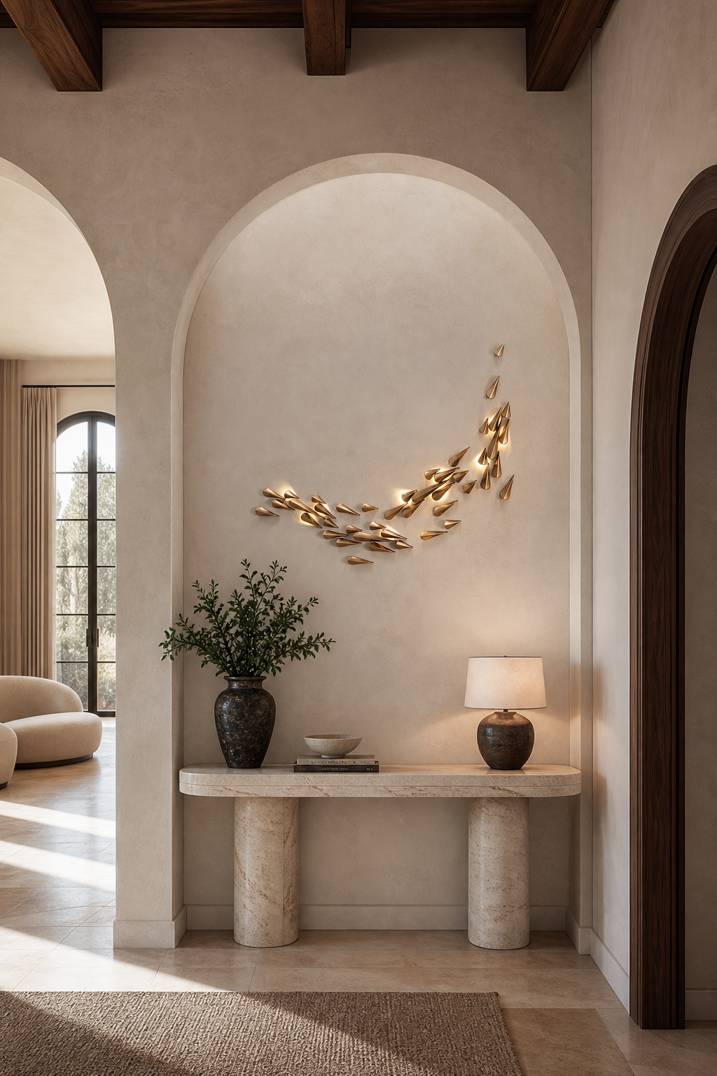 
Anodine Brass Leaf LED Wall Art Sconce