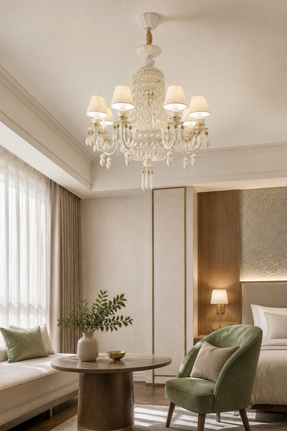 Ivorelle Ivory Ceramic Beaded Chandelier – Custom Project