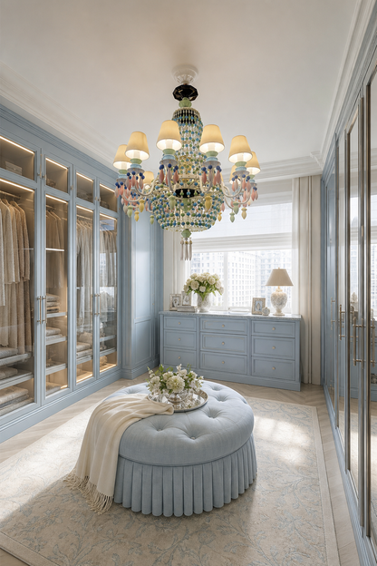 Ivorelle Multicolor Ceramic Beaded Chandelier – Custom Project