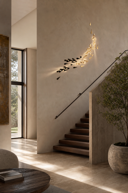 Anodine Brass Leaf LED Wall Art Sconce