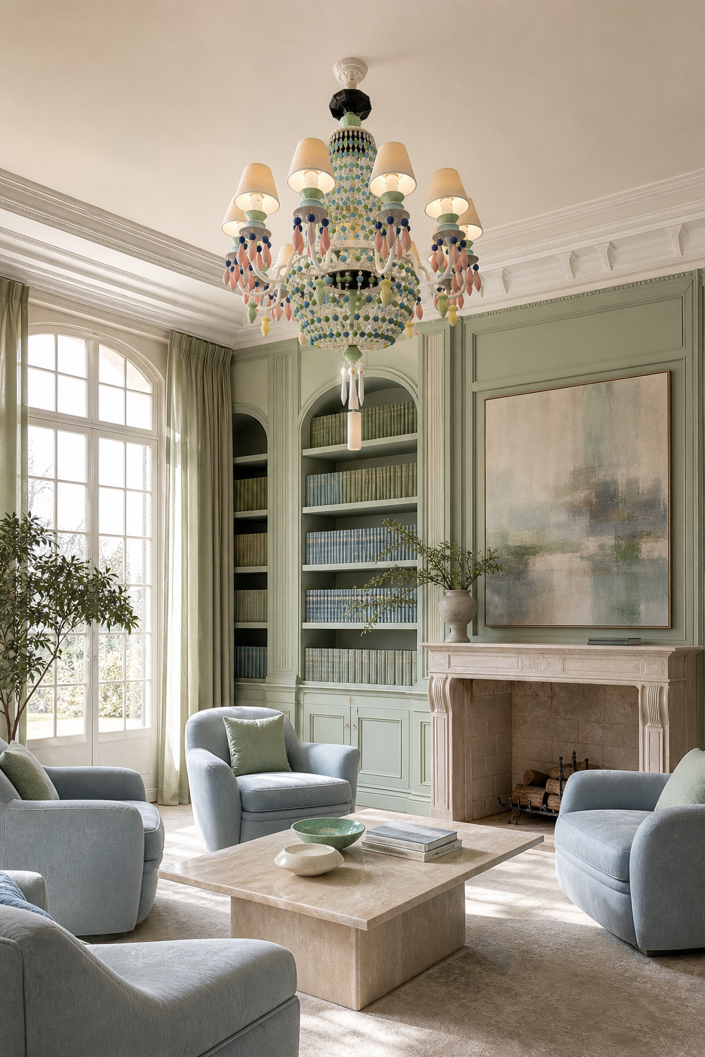 
Ivorelle Multicolor Ceramic Beaded Chandelier – Custom Project