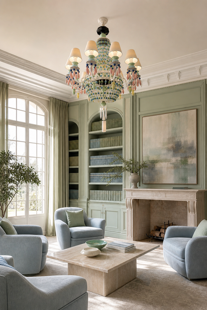 Ivorelle Multicolor Ceramic Beaded Chandelier – Custom Project