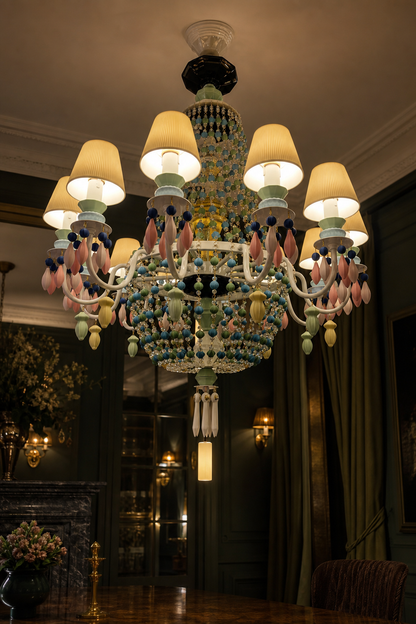 Ivorelle Multicolor Ceramic Beaded Chandelier – Custom Project
