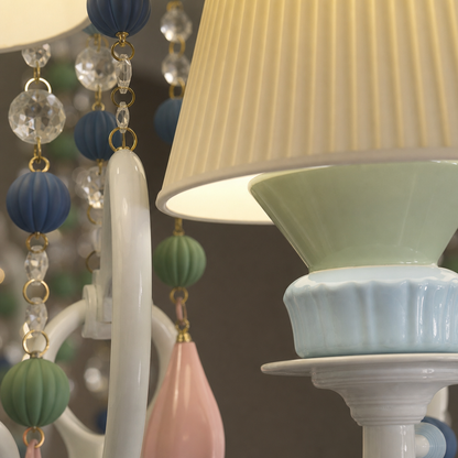 Ivorelle Multicolor Ceramic Beaded Chandelier – Custom Project