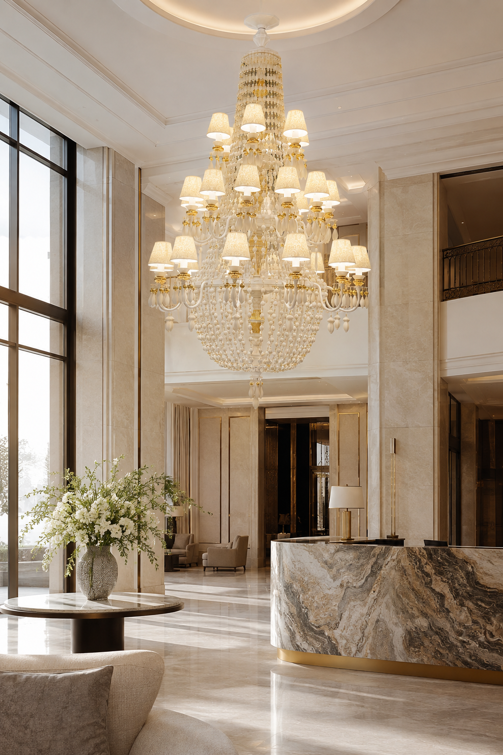 
Ivorelle Ivory Ceramic Beaded Chandelier – Custom Project