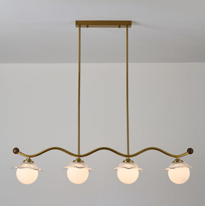 Mirelune Opal Globe Linear Chandelier