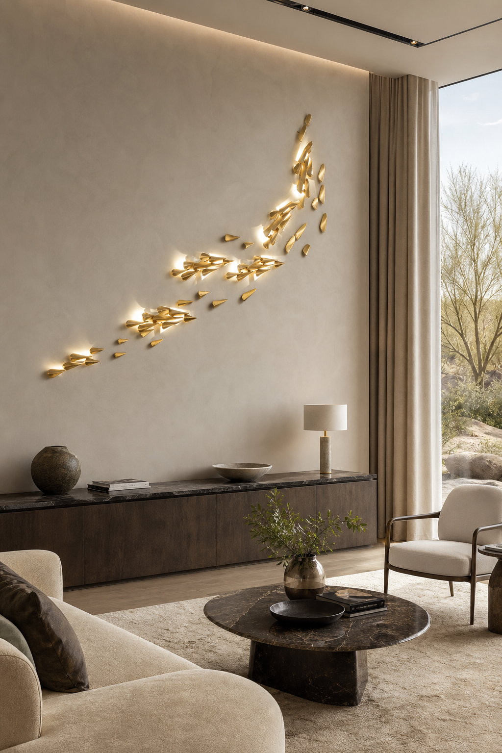 
Anodine Brass Leaf LED Wall Art Sconce