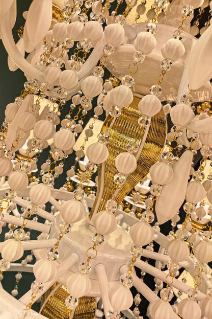 Ivorelle Ivory Ceramic Beaded Chandelier – Custom Project