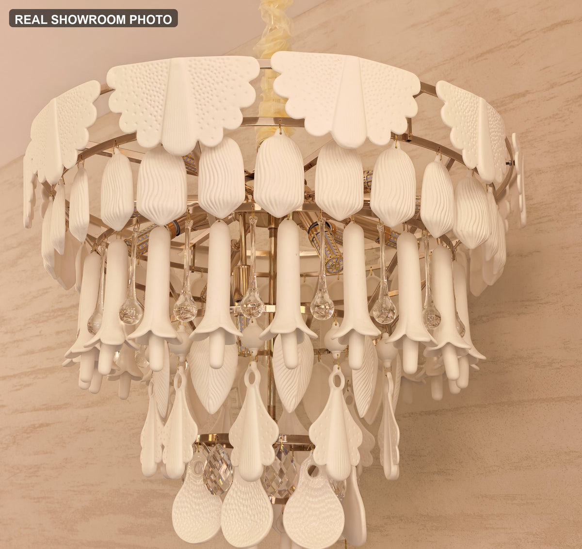 
Muguetelle Ivory Ceramic Lily of the Valley Chandelier