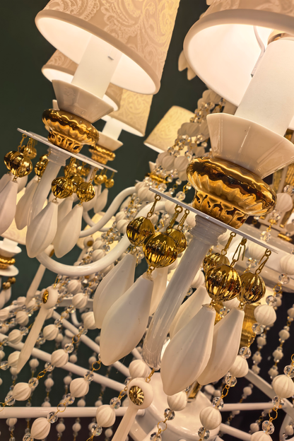 Ivorelle Ivory Ceramic Beaded Chandelier – Custom Project
