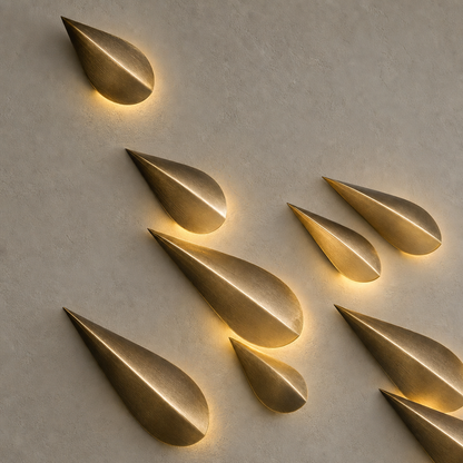 Anodine Brass Leaf LED Wall Art Sconce