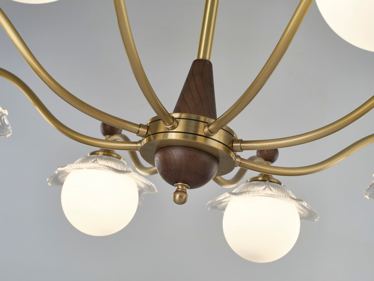 
Mirelune Opal Globe and Petal Glass Chandelier