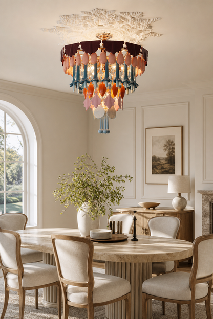 Muguetelle Ivory Ceramic Lily of the Valley Chandelier