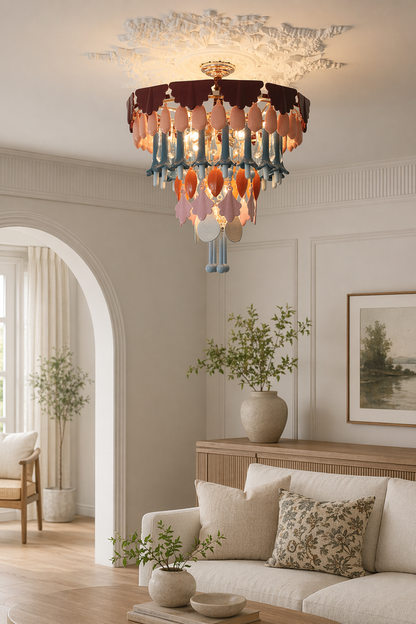 Muguetelle Ivory Ceramic Lily of the Valley Chandelier