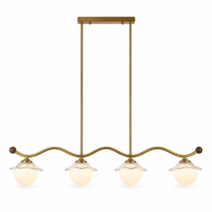 Mirelune Opal Globe Linear Chandelier