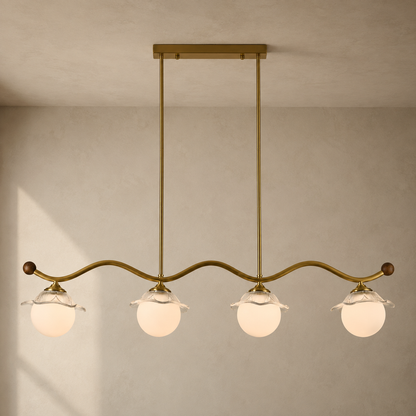 Mirelune Opal Globe Linear Chandelier