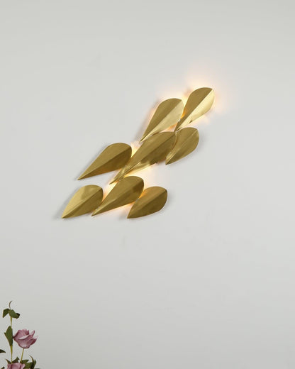 Anodine Brass Leaf LED Wall Art Sconce