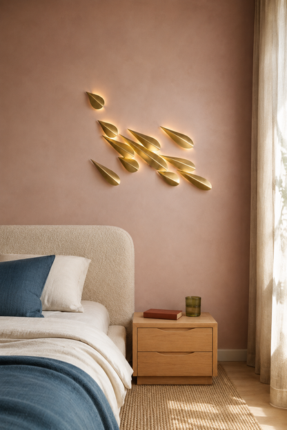 Anodine Brass Leaf LED Wall Art Sconce