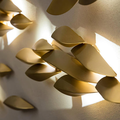 Anodine Brass Leaf LED Wall Art Sconce