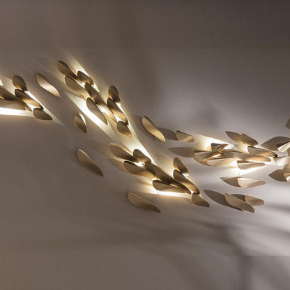 Anodine Brass Leaf LED Wall Art Sconce
