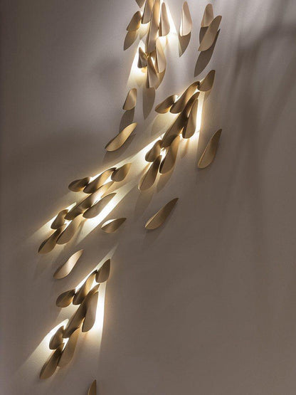Anodine Brass Leaf LED Wall Art Sconce