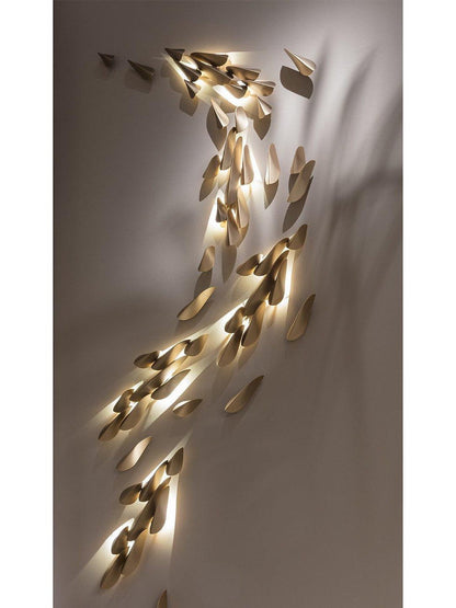 Anodine Brass Leaf LED Wall Art Sconce